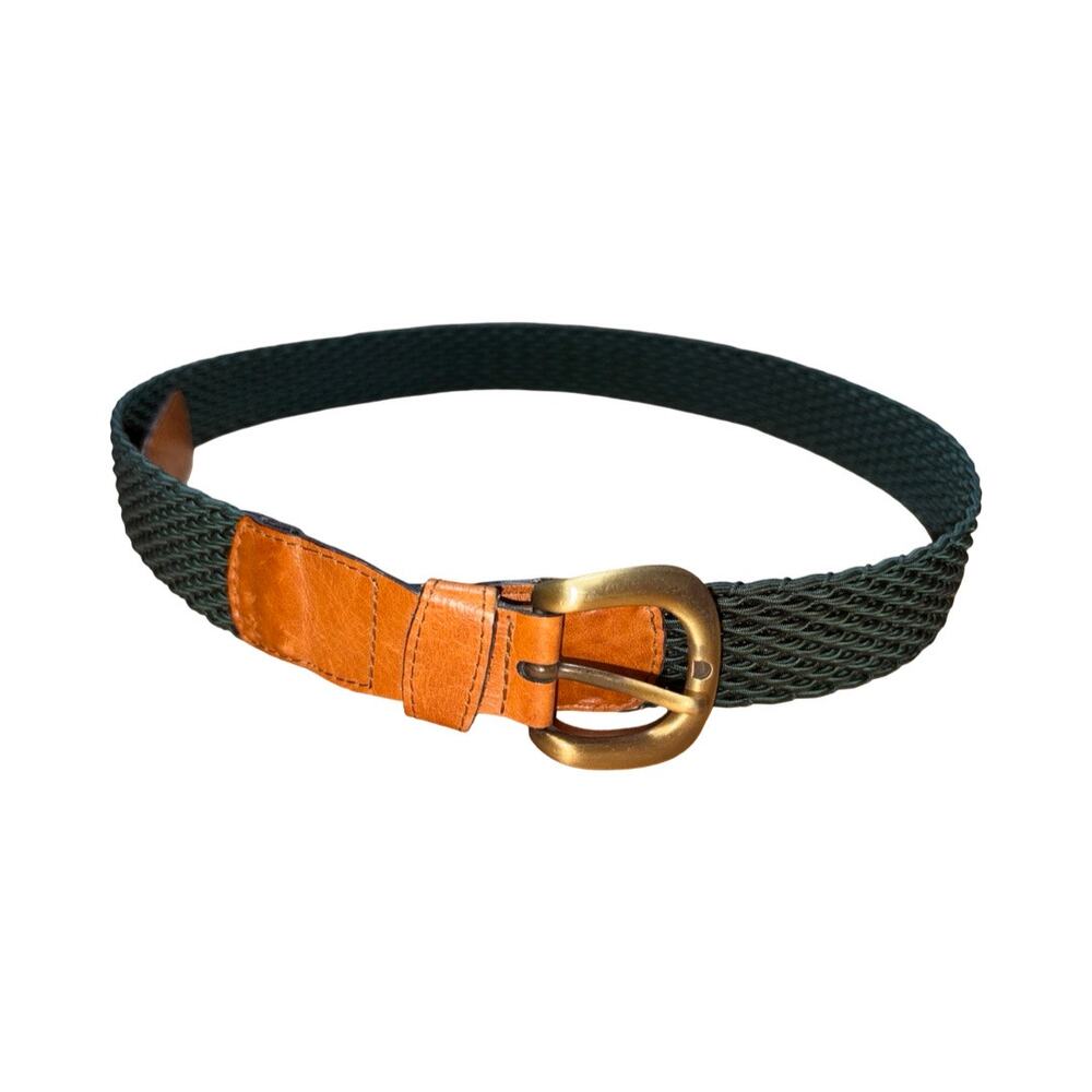 Scappino Green Nylon Leather Belt     Size: 36